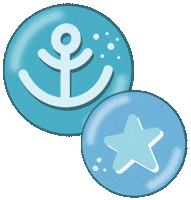 At The Sea Button Sticker by scholzydesign