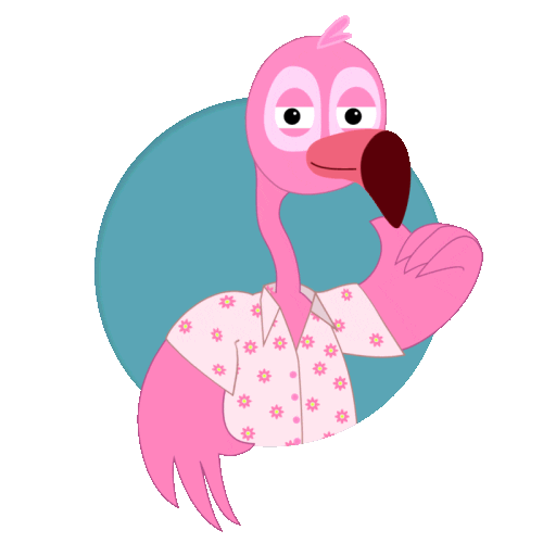 Happy Flamingo Sticker by Labsitters