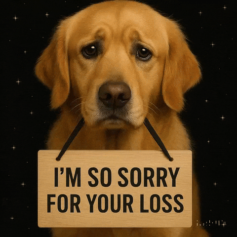 Im So Sorry Golden Retriever GIF by Maryanne Chisholm - MCArtist