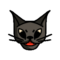 Blackmealstudio cat halloween blackmeal Sticker