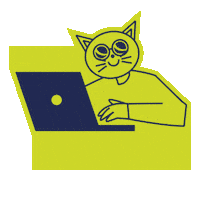 Cat Working Sticker by rewegroup