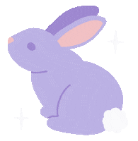 Mushydoodle sparkle purple rabbit pastel Sticker
