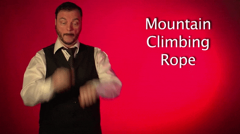 sign language mountain climbing rope GIF by Sign with Robert
