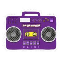 Cheese Boombox Sticker by Strings & Things