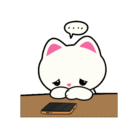 Waiting Lonely Sticker by Silly Kitties