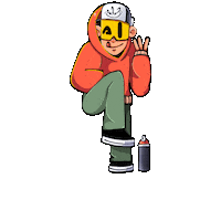 SLIGyob happy smile jump peace Sticker