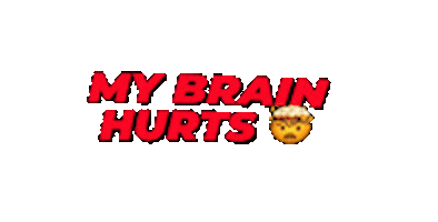 my brain hurts Sticker by MarketEd.Live