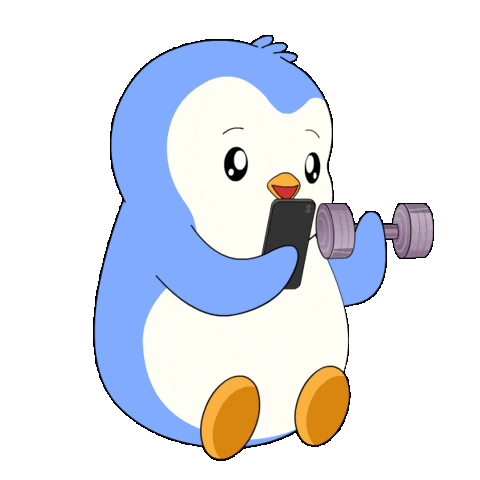 Working Out Sticker by Pudgy Penguins