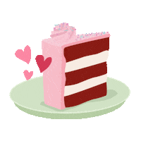 Red Velvet Hearts Sticker by elan_cafe