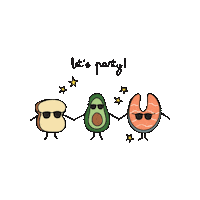 Bennet_ita party avocado lets party amici Sticker