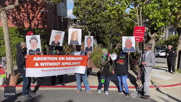 Pro-Abortion Rights Activists Gather Outside Nancy Pelosi's Home