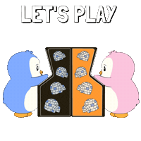 Playing Lets Play Sticker by Pudgy Penguins