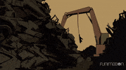 funimation superhero swinging jump in the reflection GIF