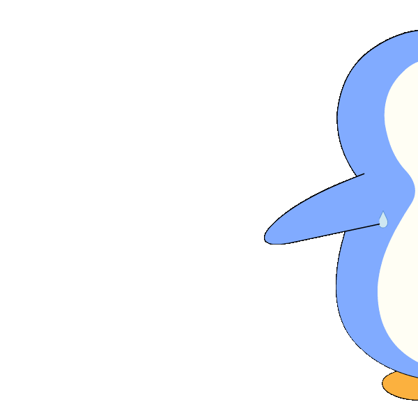 Scared Run Sticker by Pudgy Penguins