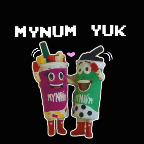 Mynum pink green boba chatime GIF