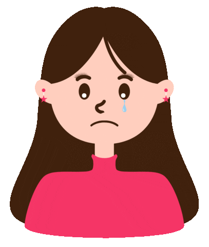 Sad Girl Illustration Sticker