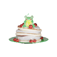 ShevchenkoOxana frog cherry pancake yummyfrog Sticker