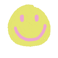 Smiley Face Pink Sticker by faithdotart