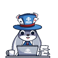 Hat Laptop Sticker by Dewapoker Official