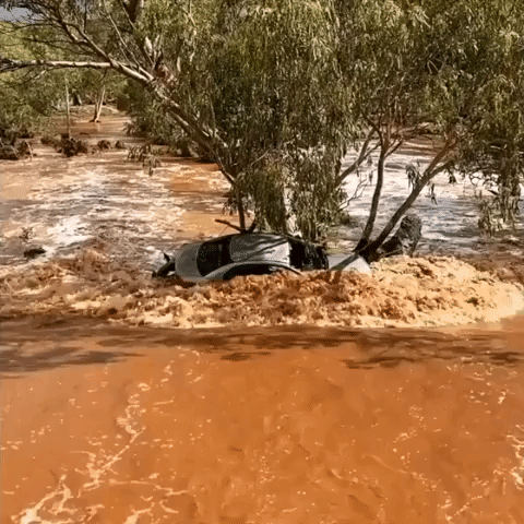 Driver Rescued as Car Swept Off Road by Alice Springs Floodwater