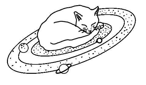 Cat Space Sticker by Alena Geyzer