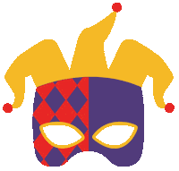 Mardi Gras Mask Sticker by Caravan Circus