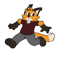 Fox Running Sticker by grumpygranny25