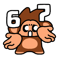 6 7 Monkey Sticker
