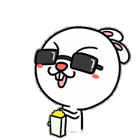 rabbit popcorn Sticker