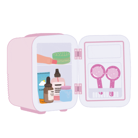 Abeglamy giphyupload skincare minifridge glamyice Sticker