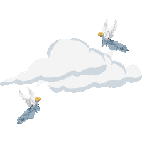 Angel Clouds Sticker by satinsunday