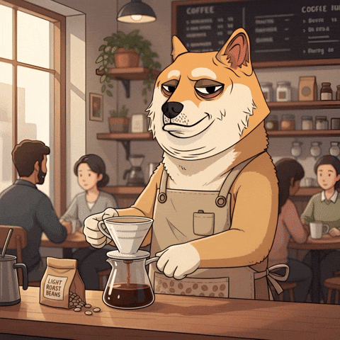 Shiba Inu Coffee GIF by Doge Pound