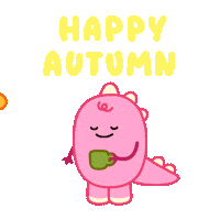 Coffee Time Fall Sticker by DINOSALLY