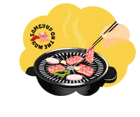 samgyupontheway fooddelivery korean food cravings kbbq Sticker