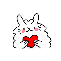 Mimimiaush love happy heart bunny Sticker