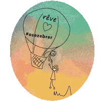 moietheureuse heart stickman dream balloon Sticker