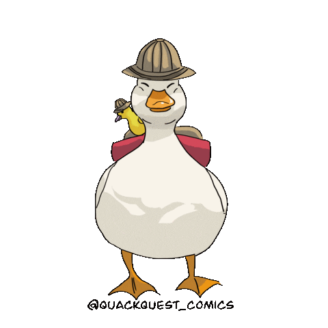 Demaridraws giphyupload walking adventure duck Sticker