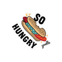 yoello_pay food hungry so hungry sanwich Sticker