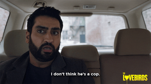 TheLovebirdsMovie giphyupload comedy scared cop GIF