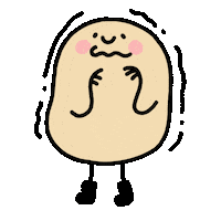 Scared Potato Sticker by xiuxiubear