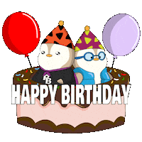 Celebrate Happy Birthday Sticker by Pudgy Penguins