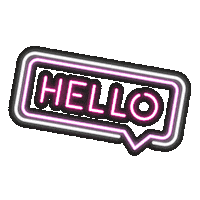 Neon Hello Sticker by Soffieria Monti