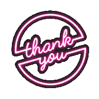 Neon Thanks You Sticker by Soffieria Monti