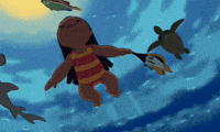 lilo and stitch swimming GIF