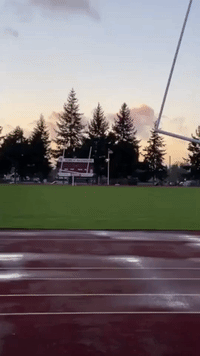Goals on University Football Field Slanted in Strong Washington State Winds