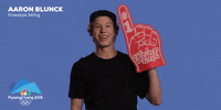 pyeongchang 2018 foam finger GIF by NBC Olympics