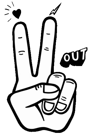 Peace Out Design Sticker by Clever Creative