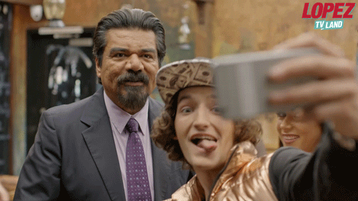 tv land selfie GIF by Lopez on TV Land