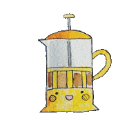 French Press Coffee Sticker by yashassegawa