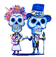 Day Of The Dead Dancing Sticker by Gifes Con Ensalada